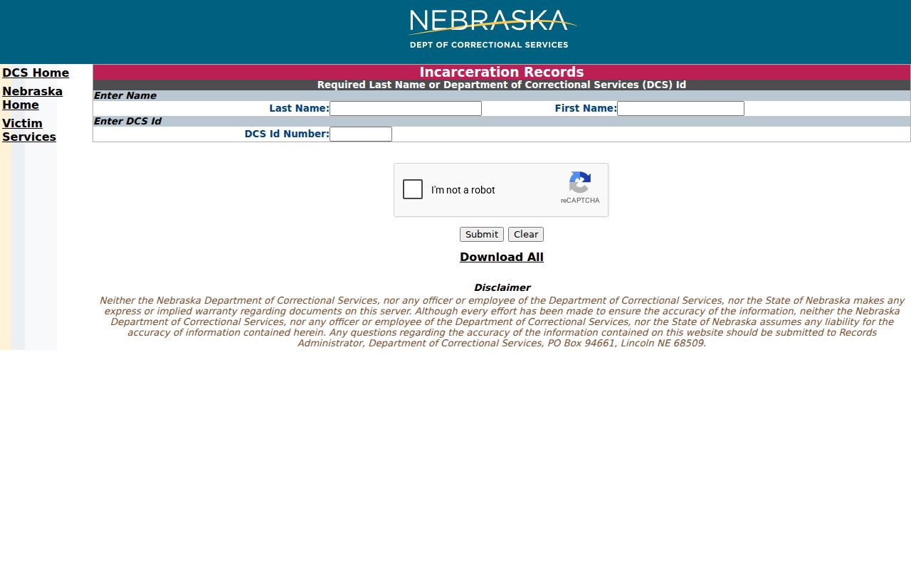 Garfield County arrest search through Nebraska state incarceration records