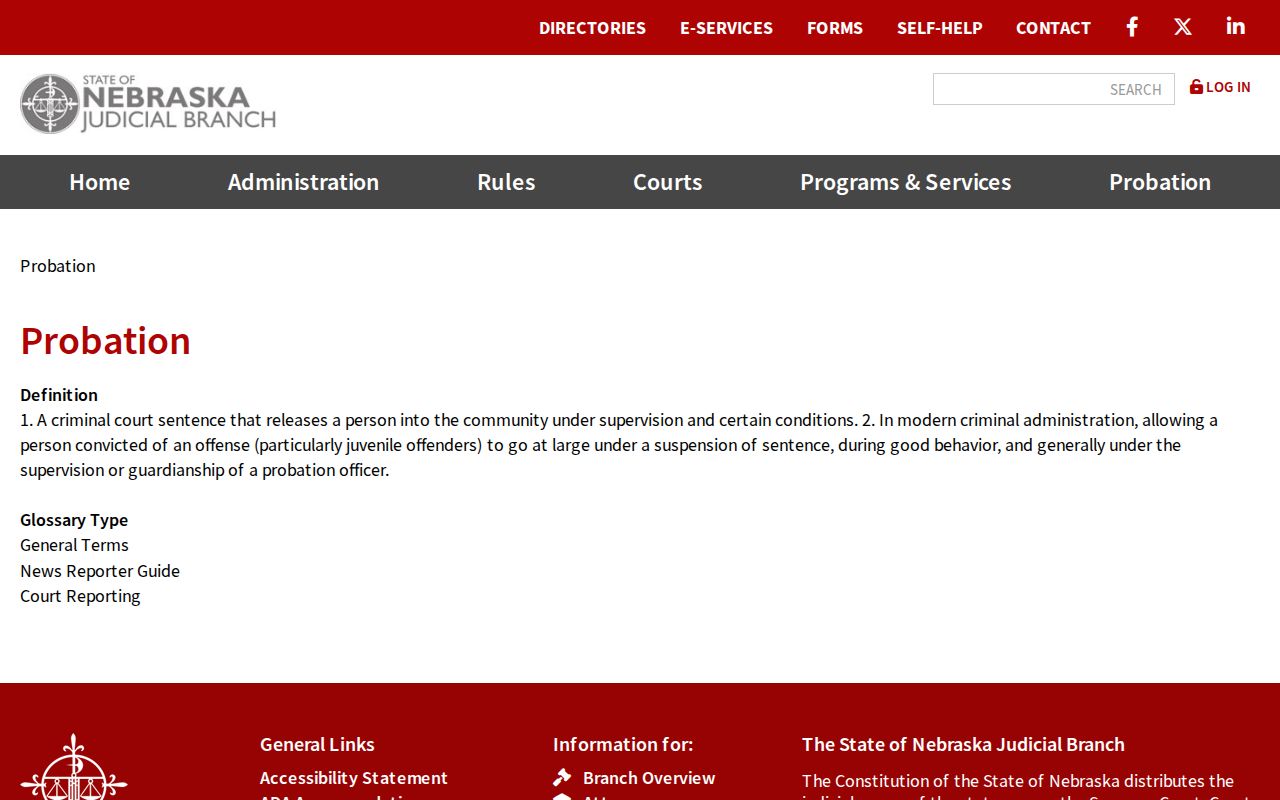 Garfield County criminal records and Nebraska probation services