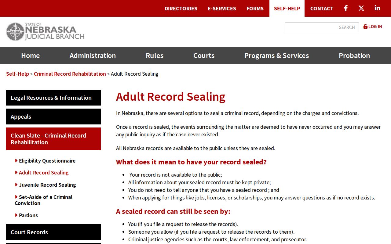 Garfield County adult criminal record sealing information