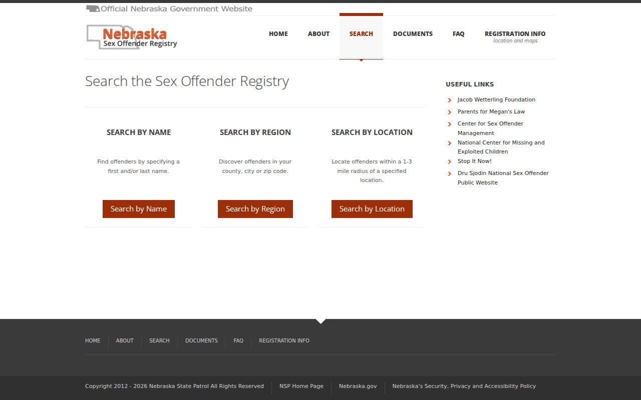 Garfield County sex offender lookup search menu